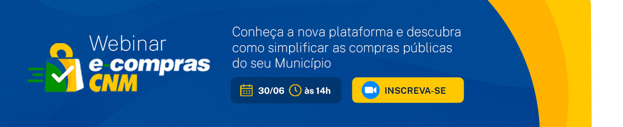 Banner do Webinar e-compras CNM